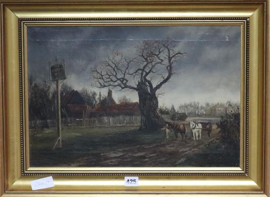 M. Cazin, oil on canvas, The Goffs Oak, Sheerness, signed, 32 x 47cm.